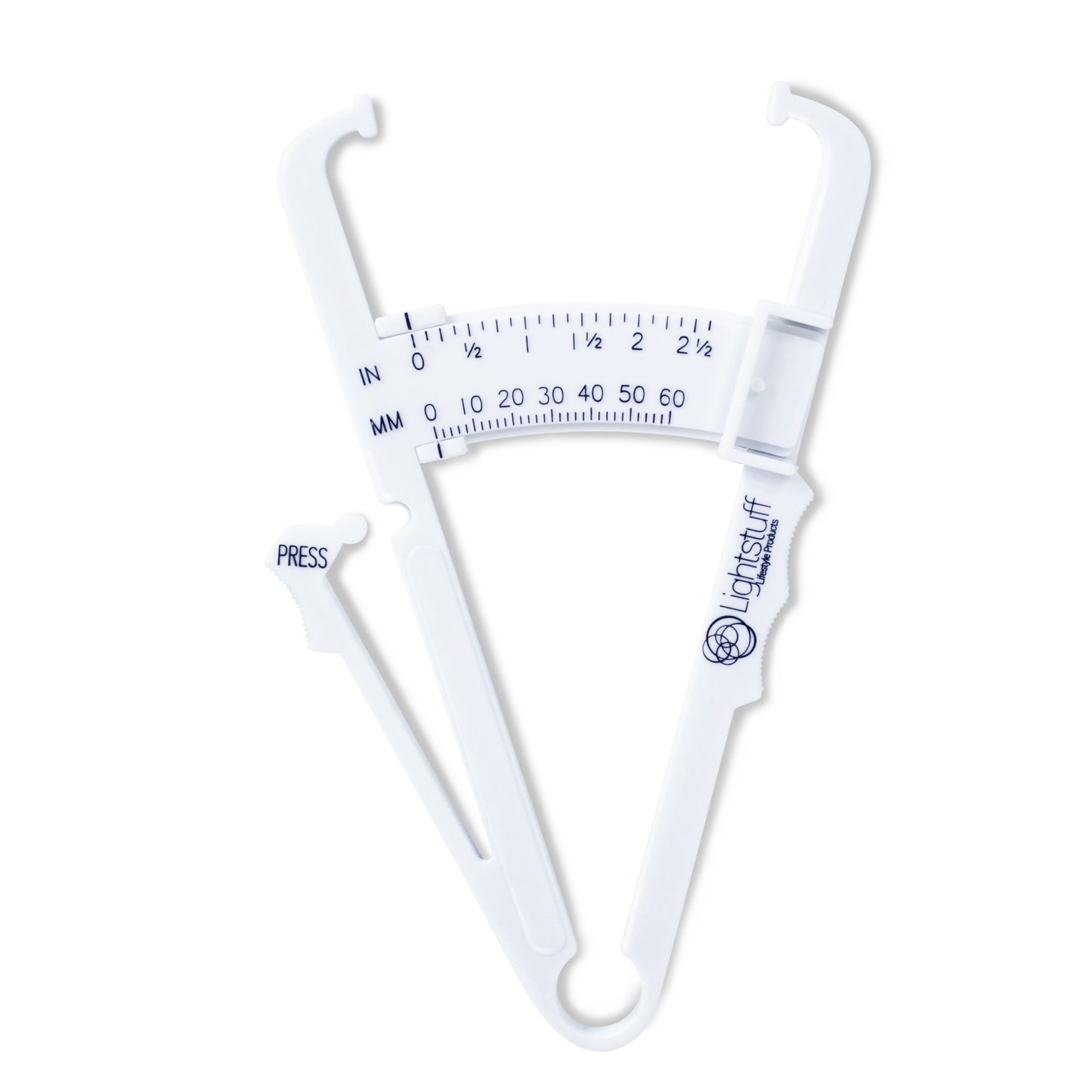 Lightstuff Body Fat Caliper - Skinfold Caliper - Check Your Fat Percentage at Home Without Anyone's Help - Body Fat Charts and Instructions Included