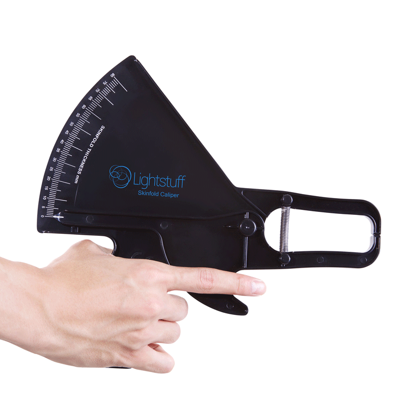 Lightstuff Precision Skinfold Caliper - Easy, Reliable Tool for Monitoring Body Fat - Quick Start Guide for Beginners, Detailed Booklet for Advanced Users - Measures up to 80mm in Skin Fold Thickness
