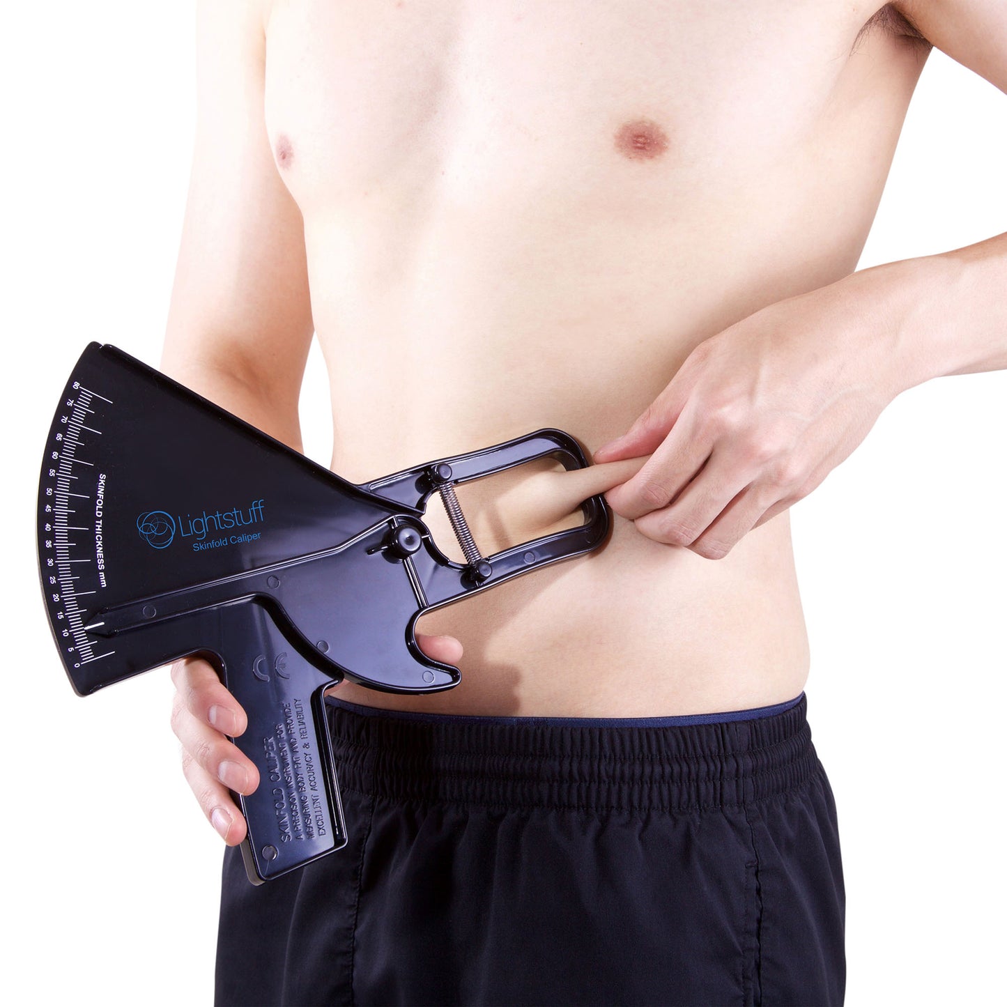 Lightstuff Precision Skinfold Caliper - Easy, Reliable Tool for Monitoring Body Fat - Quick Start Guide for Beginners, Detailed Booklet for Advanced Users - Measures up to 80mm in Skin Fold Thickness