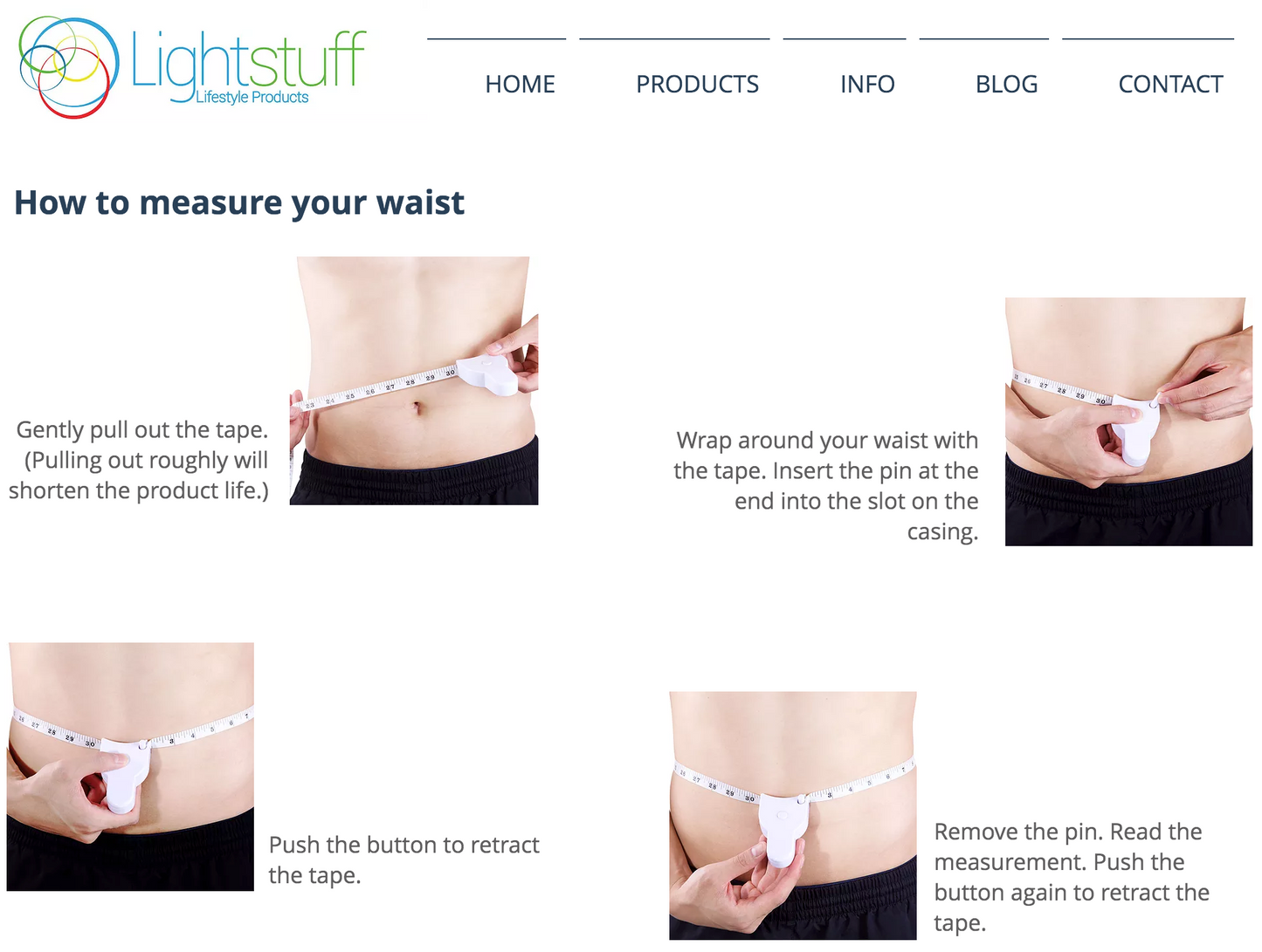 Body Measuring Tape - Compact, Ergonomic Body Measurement Tape with One-Button Retraction Design - Smart, Accurate Way to Track Muscle Gain, Fat Loss - Lightstuff Easy Body Tape Measure