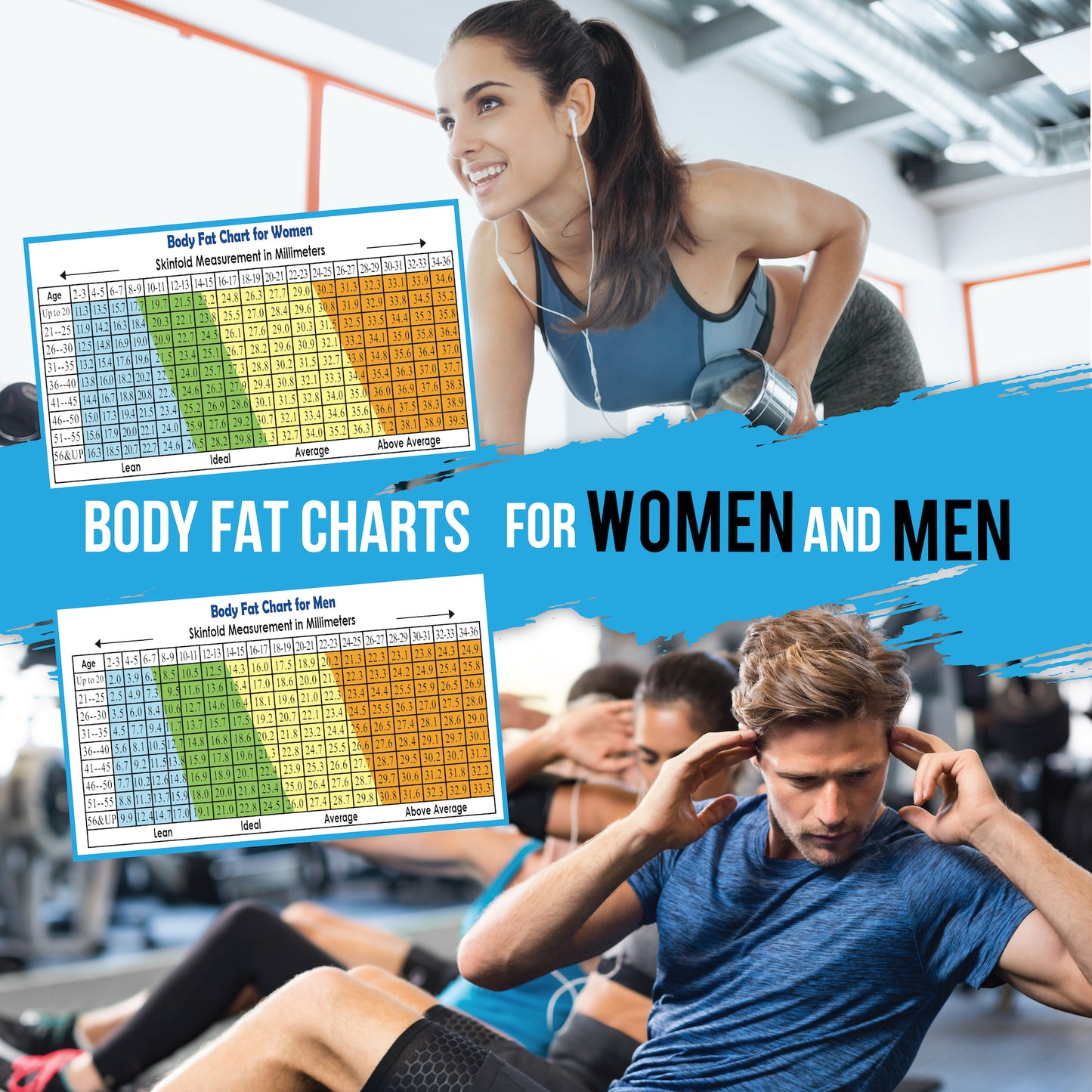 Lightstuff Body Fat Caliper - Skinfold Caliper - Check Your Fat Percentage at Home Without Anyone's Help - Body Fat Charts and Instructions Included